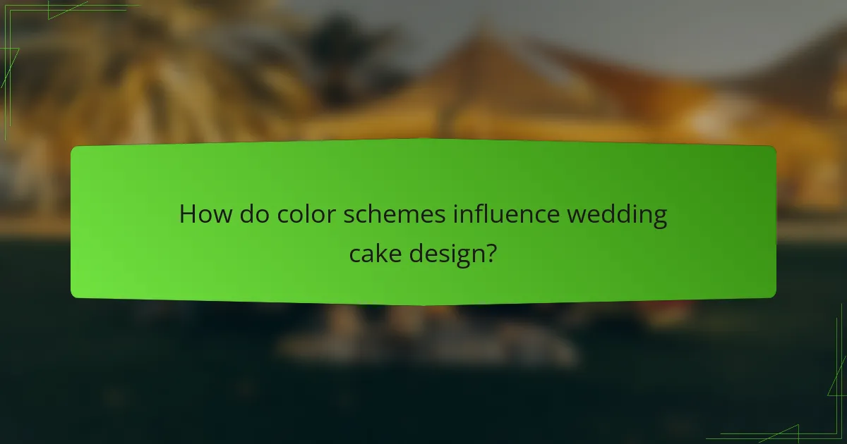 How do color schemes influence wedding cake design?
