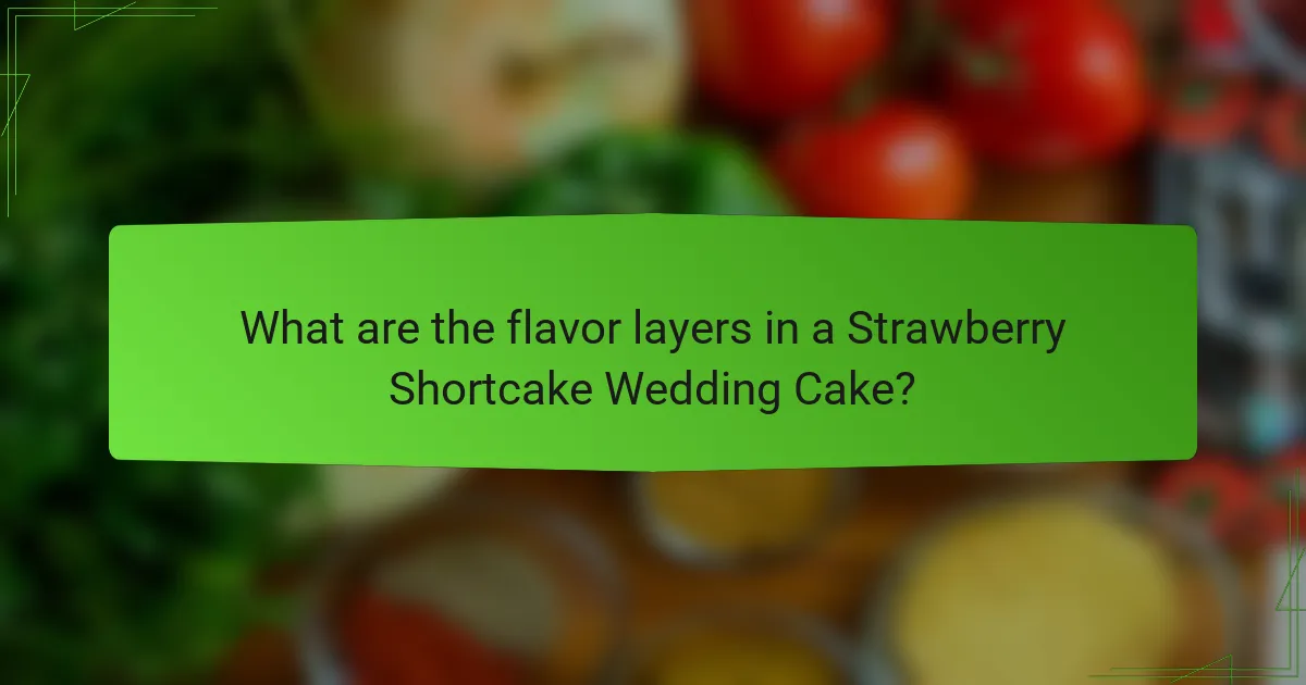 What are the flavor layers in a Strawberry Shortcake Wedding Cake?