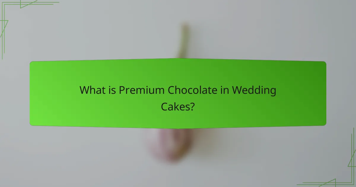 What is Premium Chocolate in Wedding Cakes?