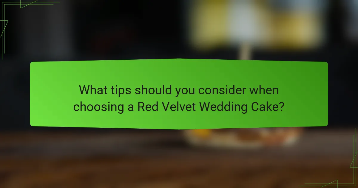 What tips should you consider when choosing a Red Velvet Wedding Cake?