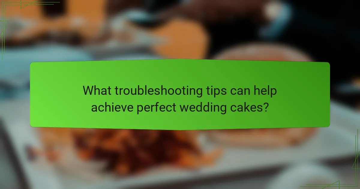 What troubleshooting tips can help achieve perfect wedding cakes?
